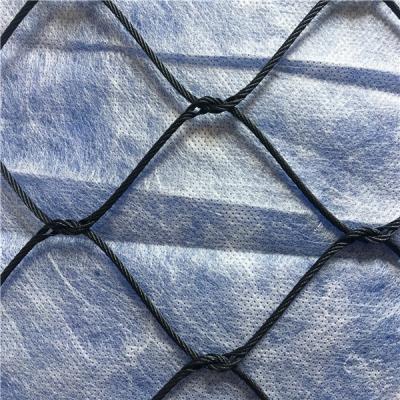 China 80mm Black Oxide Wire Rope Mesh AISI 316l Aperture Knotted Woven Wire Rope Mesh for sale