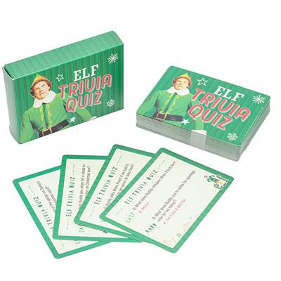 China Buddy The Elf Trivia Quiz Game Card Printing CMYK 4C for sale