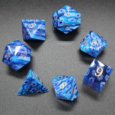 China Acrylic Polyhedral Custom Board Game Dice 4/6/8/10/12/20 sided for sale