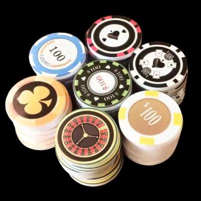 China 20mm Personalized Game Plastic Poker Chips Colorful Stamping Token for sale