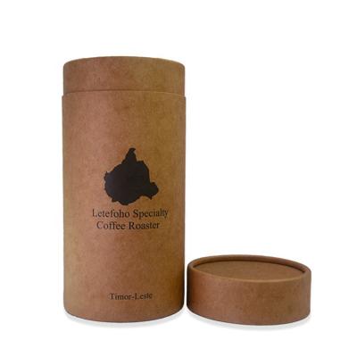 China Recycled Kraft Paper Food Tube Packaging Box With Lid for sale