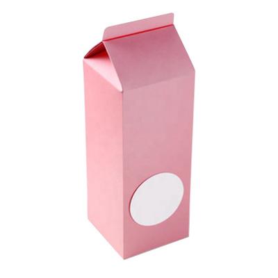 China Custom Kraft Paper Corrugated Cardboard Printing Pink Milk Carton Packaging Boxes for sale