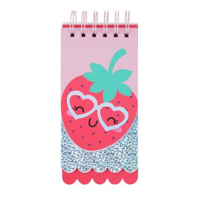 China Custom Glitter Fruits Kawaii Spiral Notebook Memo Pad Stationery for School for sale