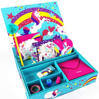 China Fuentes Kit Unicorn Gift Set de los efectos de escritorio de Girls Notepads And del estudiante 45 pedazos en venta