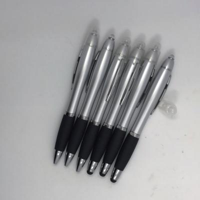 China Plastic Led Light Black Ballpoint Pen Refillable Customized for sale
