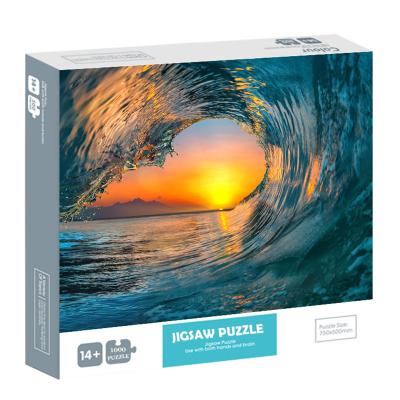 China Custom Famous Painting 1000 Piece Jigsaw Puzzles For Adults Ocean Photo for sale