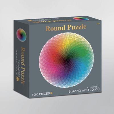 China Customized 1000pcs Round Rainbow Puzzle Inspirational Jigsaw Puzzles for sale