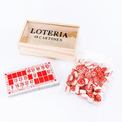 China Natural Wood La Loteria Cards Game Toy For Unisex 90pcs Coin 48pcs Cards for sale