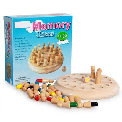 中国 複数競技者用マツ家族のための木の記憶チェスのこまセットのゲーム板 販売のため