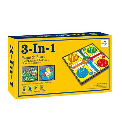 China 3 In 1 Snakes And Ladders Educational Board Game Checkers Set For Brain Training for sale