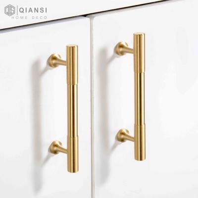 China Luxury Furniture brass T-bar drawer pulls and knobs for cabinet handle custom wholesale hardware for sale