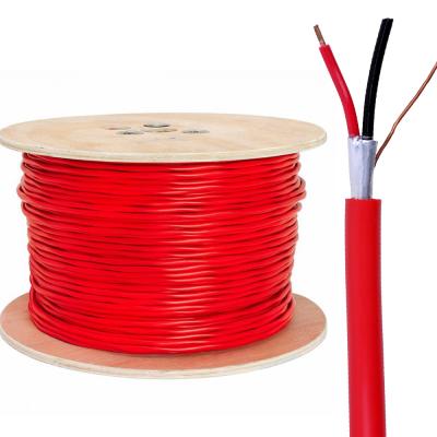 China 8 AWG 2/C Solid 100% Copper FPLR Riser Rated Shielded Fire Alarm Cable UL Approved for sale