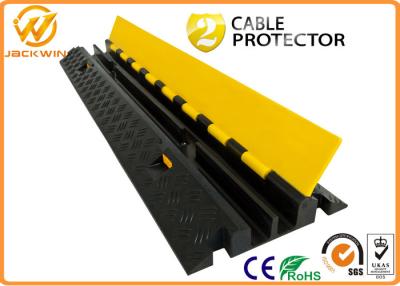 China 2 Channels Rubber Cable Protector Ramp Cord Cover with 20 Ton Weight Capacity 1000 * 250 * 50 mm for sale