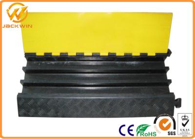 China Heavy Duty Rubber Yellow Jacket Cable Covers 3 Channels 900 x 500 * 75 mm 17kg Weight for sale