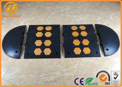 China Heavy Duty Traffic Car Parking Stopper Rubber Yellow and Black 500 * 600 * 50 mm for sale