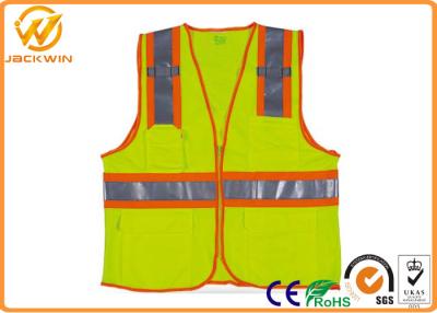 China Mesh High Visibility Reflective Safety Vests , Construction Worker Safety Work Vest with Pockets  for sale