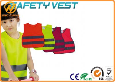 China Reflective Kids High Visibility Vest with Fluorescent Yellow Polyester Material for sale