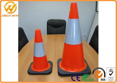 China Orange PVC Traffic Safety Cones With Heavy Duty Rubber Base 75cm Height for sale