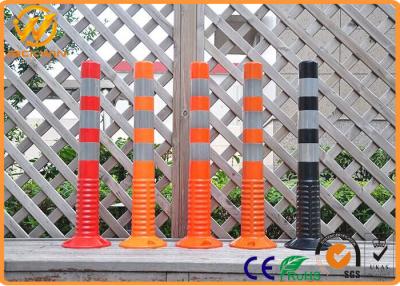 China Fluorescent Orange Traffic Delineator Post , Waterproof PU Flexible Delineator Post for sale