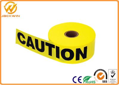 China Custom Print Police Safety Warning Tape , PE Black and Yellow Warning Stripes  for sale