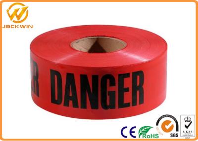 China PE Red Danger Safety Warning Adhesive Barrier Tape for Construction Site / Traffic accident area for sale