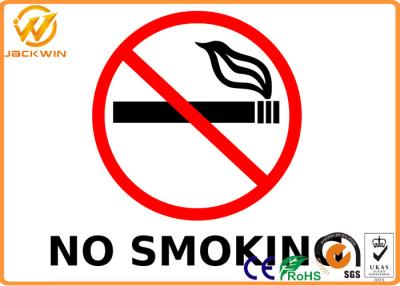 China Outdoor No Smoking Warning Signs , High Intensity Reflective Smoking Prohibited Sign 0.5 - 3 mm Thick for sale