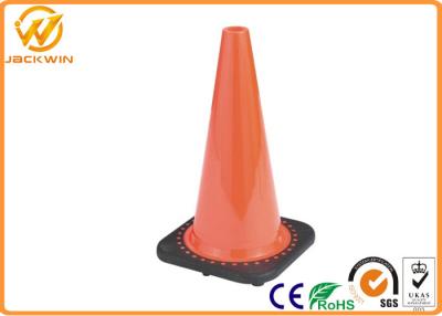 China Stackable UV Resistance 18 Inch Traffic Safety Cones with High Impact Resistant PVC for sale