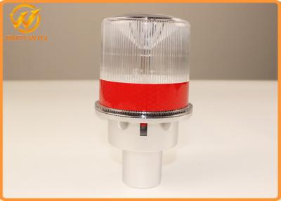 China Road Safety White ABS LED Solar Beacon Traffic Warning Lights 60 Flashes/Min for sale