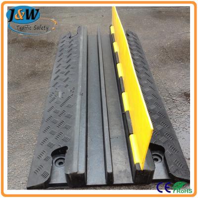 China Yellow Jacket Rubber Cable Protector Ramp / Cable Cover / Cable Tray 2 Channel for sale