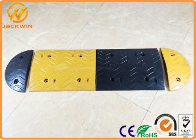 China Parking Lots Yellow / Black Rubber Speed Bump Car Safety Road Concrete Speed Bumps for sale