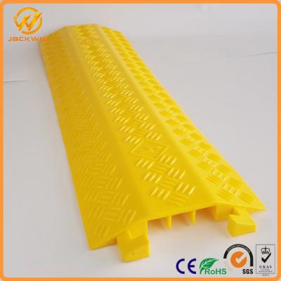 China Yellow One Meter PVC Light Duty Cable Protector Ramp Plastic 3 Channels 2.5kg for sale