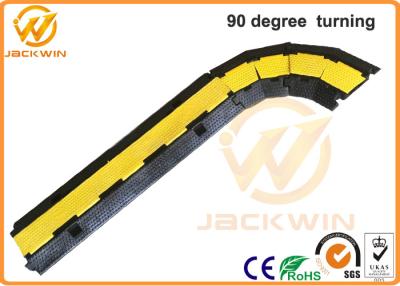 China Yellow / Black 2 Channel Rubber Corner Guard Rubber Cable Protection Ramps For Event for sale