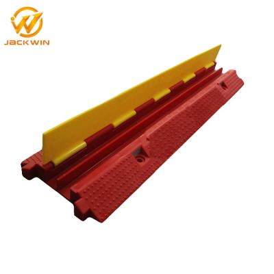 China Portable Yellow Cover 2 Channel Pvc Cable Protector Ramp Indoor Or Outdoor Usage for sale