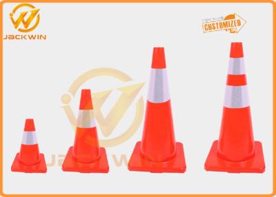China Roadside TPE Traffic Safety Cones With Reflective Sheeting , 45/70/90cm for sale