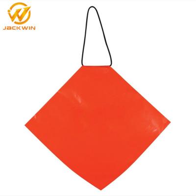 China Durable Hi Vis Pvc Safety Orange Warning Flag With Square Shape  For Traffic Security for sale