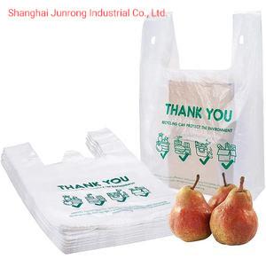 China 60mm Large Strength Eco Friendly T Shirt Vest Biodegradable Grocery Bags for sale