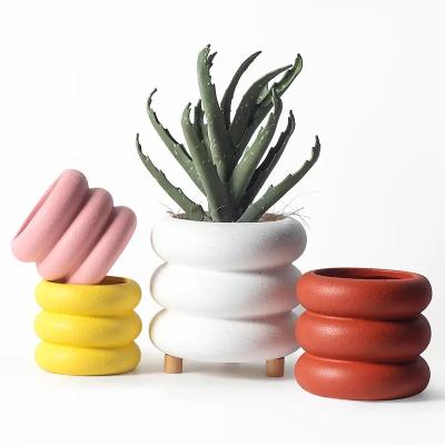 China Color Frost Circle Ceramic Vase Plant Potted Crafts Furnishings Indoor Countertop Flower Vase Wedding Decoration Flower  for sale