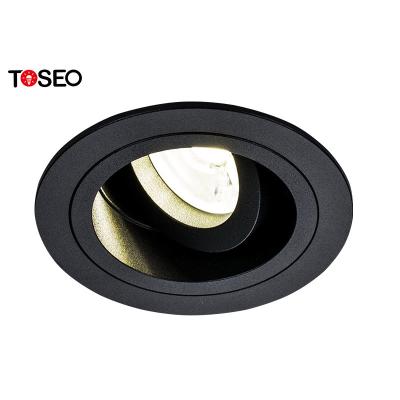 China Recessed Cob Downlight , GU5.3 Round Black Adjustable LED Downlight for sale