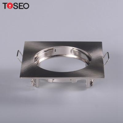 China Fixed Die Casting Aluminum Square LED Recessed Downlight Fixtures Satin Nickel for sale