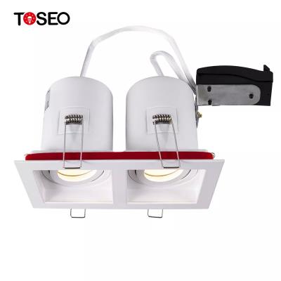China Hotel Ceiling Light Fixture Led Spotlight Fire Rated Led Recessed Double Head Gu10 for sale