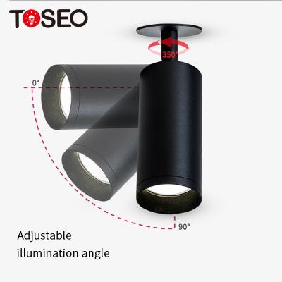 China Cylinder Surface Mounted Spotlight Adjustable Black Aluminium GU10 Downlights for sale