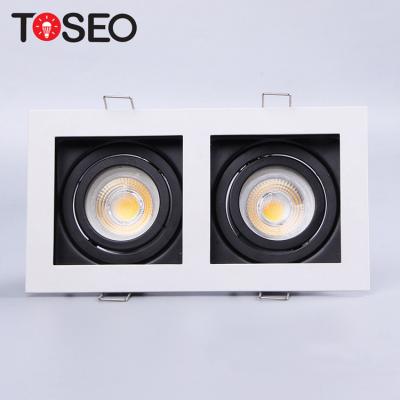 China Square Anti Glare Downlights 185X100mm Adjustable Twin Head Downlight for sale