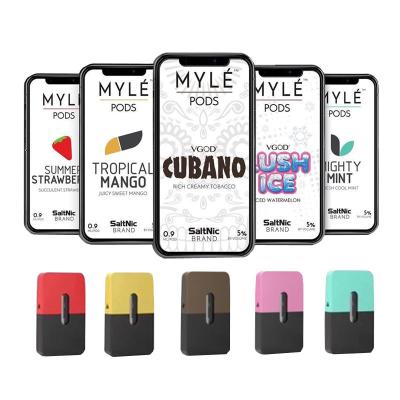 China High quality Factory oem 0.9 ML Empty Ceramic Cotton Coil Myle pods for Myle Vape device  Myle Pods For Myle device for sale