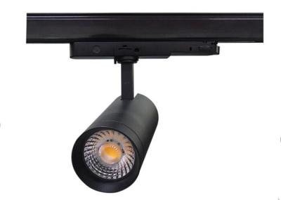 China Black Aluminum 10w LED Track Spotlights With Rotatable Base , Cob LED Track Light for sale