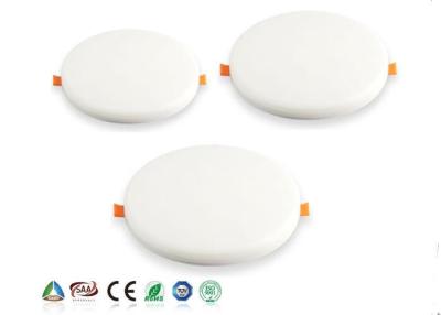 China Round Plastic LED Slim Panel Light 18W 1800LM 80Ra Warm White ROHS for sale
