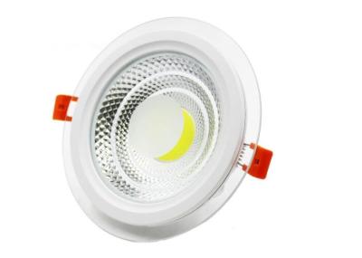 China 10W Cob Dimmable LED Panel Light , Recessed Glass Round LED Panel Downlight for sale