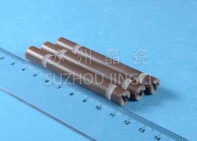 China Pump Components Brown Alumina Ceramic Shaft Higher Temperature Resistance for sale