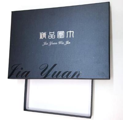 China cheap custom made luxury high quality large  matt black  logo uv top and bottom t-shirt cardboard gift box with lid for sale