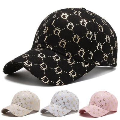 China Custom 6 Panels Pattern Sports Baseball Cap Curved Brim 100% Cotton Constructed for sale