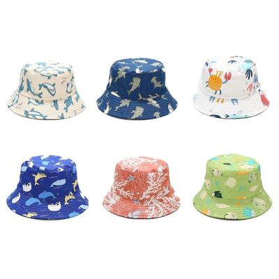 China Animal Pattern Fisherman Bucket Hat 100 % Cotton Twill Summer Travel Beach Cap for sale